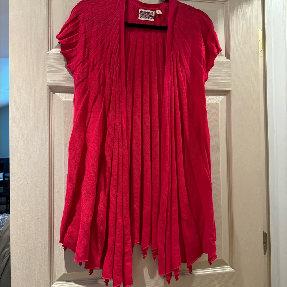 Missoni Red Flutter Sleeve Asymmetrical Blouse